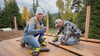 Installing Composite Decking  Couple Building their own House