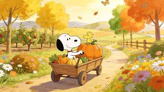 Pumpkin Harvest with Snoopy 🎃🍂 Cozy Jazz for Golden Fields & Happy Autumn Days