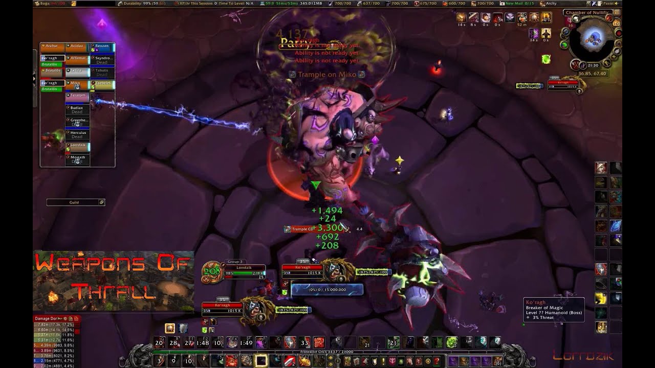 Weapons Of Thrall vs Ko'ragh Normal First kill