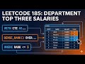 SQL Interview Question | Top 3 Salaries in Each Department (LeetCode 185)