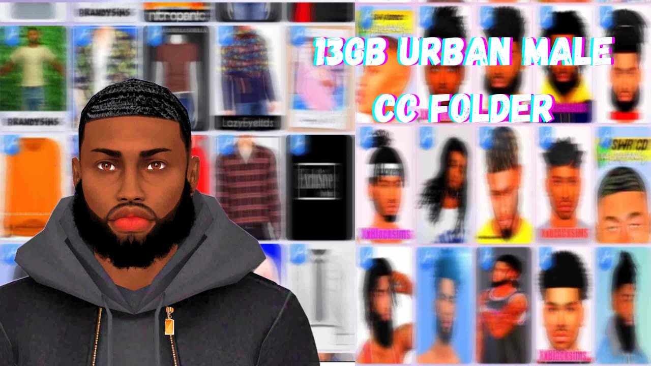 13gb Urban Male Cc Foldermale Cc Haul The Sims 4 Youtube