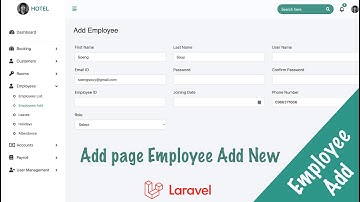 Add new Employee in Laravel 10 | Hotel System
