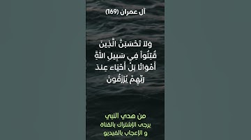 سورة آل عمران آية رقم (169) #ياسر_الدوسري