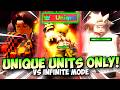 New best unique units vs infinite mode