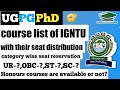 Detailed course list of indira gandhi national tribal university | ug, pg, phd|igntu| by pradeep