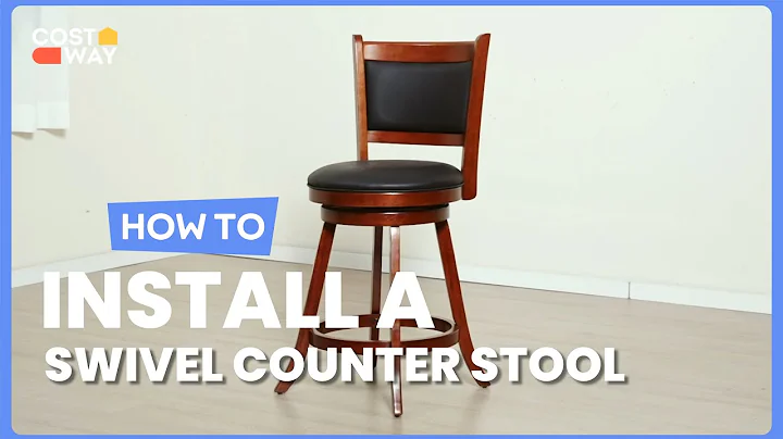 How to Install the 2 Pieces 24 Inch Swivel Counter Stool Dining Chair | 85324761 #costway #howto