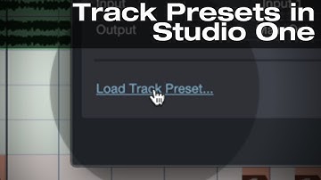 Track Presets in #StudioOne