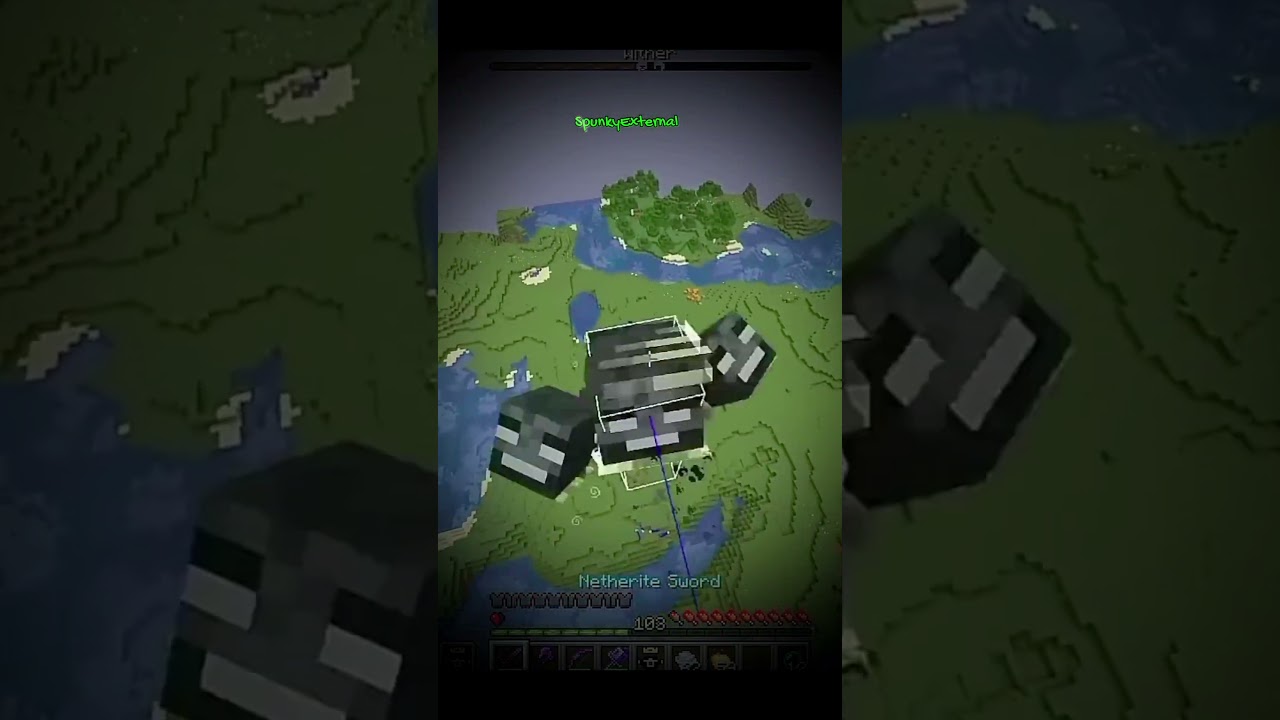 Defeating Wither at Half Heart☠️🤯@SenpaiExtras#senapispider#gaming#shorts#wither#minecraft#sehar