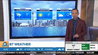 Mostly cloudy on Tuesday but a cold night ahead