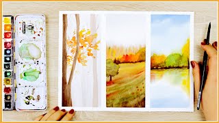 Easy Fall Watercolor Painting Ideas for Beginners Step by Step Tutorial