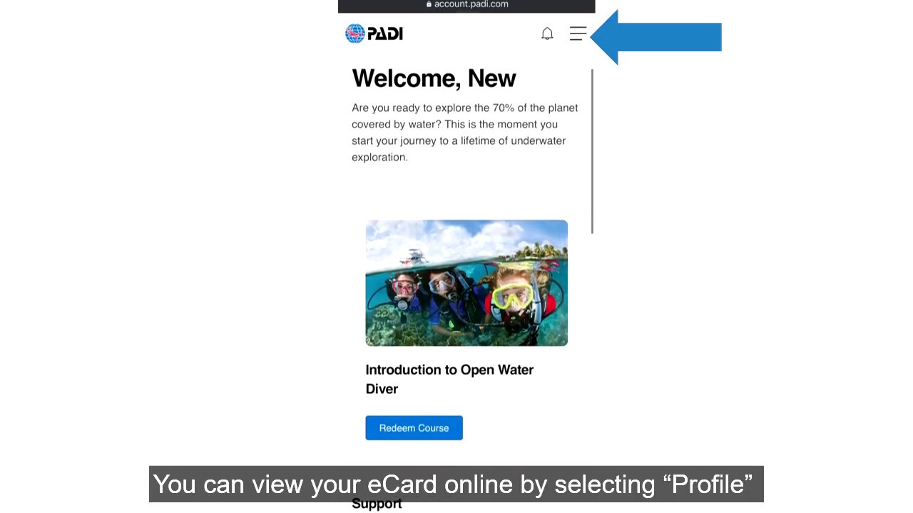 How to get your PADI eCard