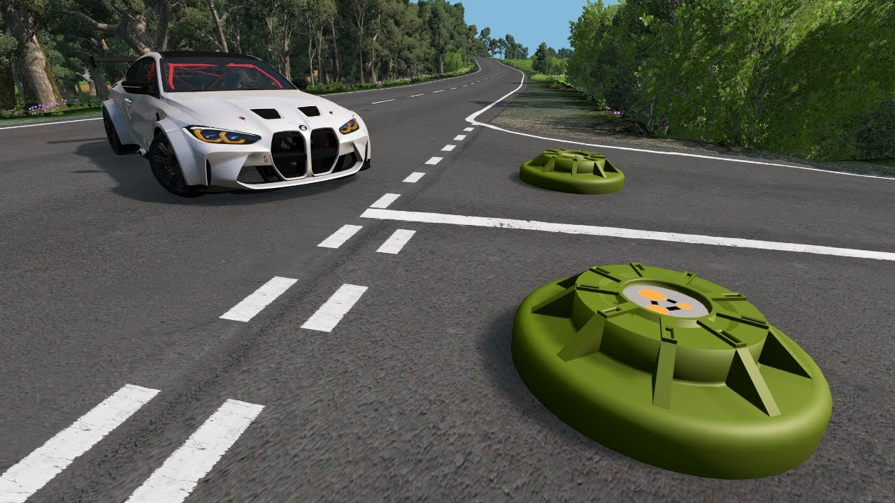 Cars vs Contact Mine - BeamNG.Drive