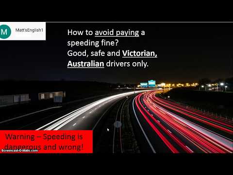 How to avoid paying a speeding fine in Victoria Australia - good drivers only.