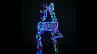 Large Outdoor Decoration Giant Holiday Lighting Led 3D Christmas Animal Reindeer Shape
