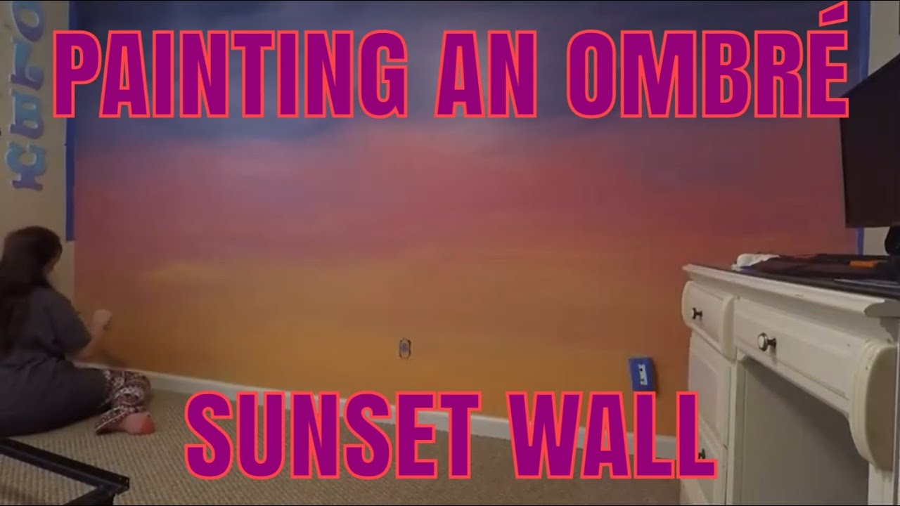 Painting an Ombre Sunset Accent Wall - YouTube