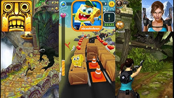Temple Run 2 Sky Summit Vs SpongeBob Game Station Vs Lara Croft Relic Run - Endless Run Gameplay
