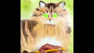 How to Paint a Wet on Wet Cat  #shorts screenshot 1