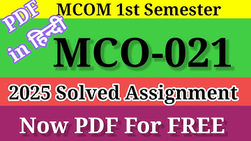 📚 MCO 021 Solved Assignment 2025 📝MCO 021 Solved Assignment 2024-25 in Hindi | IGNOU MCO021 2025