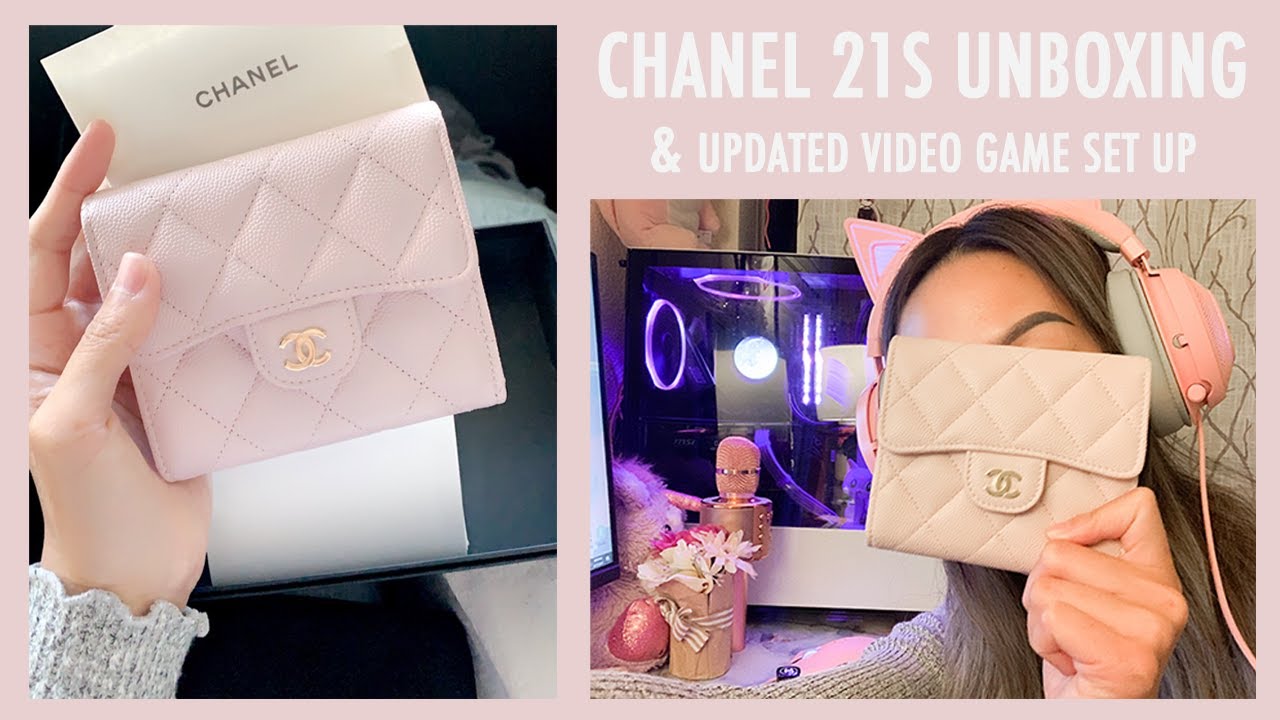UNBOXING Chanel 21S light pink classic small wallet in Celine Pico Belt Bag  | UPDATED game setup - YouTube