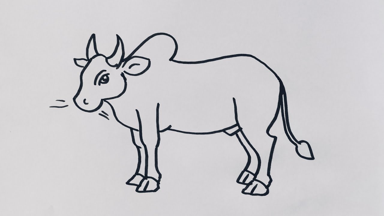 How to draw a bull/Bull drawing easy step by step/Mattu Pongal drawing easy step by step 