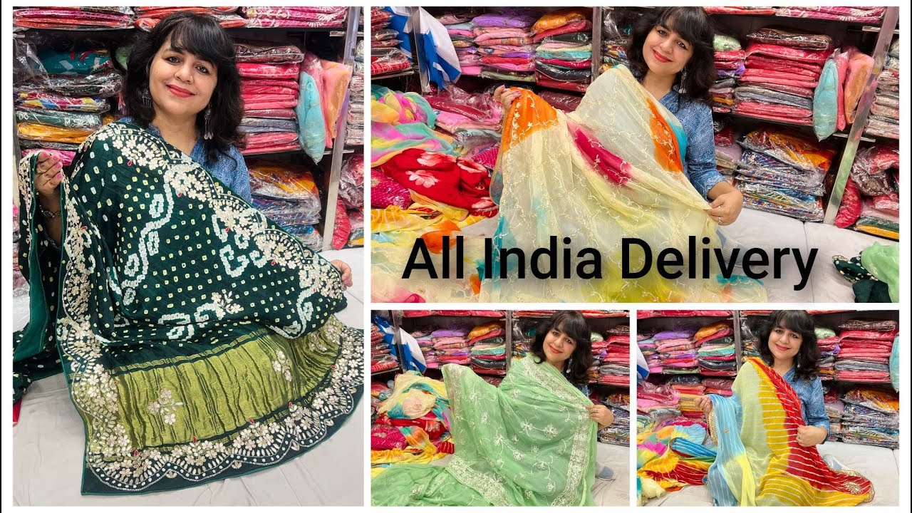 लहरिया और फैंसी शिफॉन साड़ियाँ Starting price 395/-Mob:9116533137/पुरोहित जी का कटला/#jaipur r