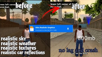 [800mb] GTA San Andreas ULTRA REALISTIC Graphics for Android | GTA SA Mobile Remastered