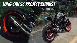 Long CAN SC Project Exhaust on my Modified Yamaha MT 15 | PS MotoTube