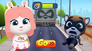 Talking Tom Gold Run - Bunny Angela X Raccoon Boss Fight in Cops and Robbers📍Funny Race Competition