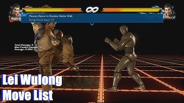 Tekken 7 - Lei Wulong Full Move List / Command List (Season Pass 2)