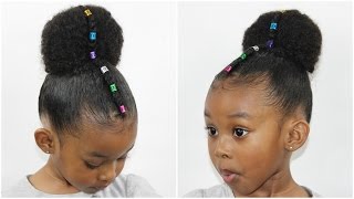 Rainbow Bun with Cornrow | Cute Girls Hairstyles