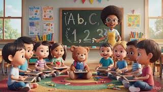 Learning ABCs with Teddy in kindergarten fun! #TeddySchool #KinderLearning #ABC123