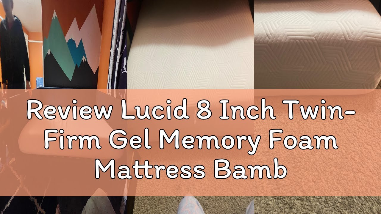 Review Lucid 8 Inch Twin- Firm Gel Memory Foam Mattress Bamboo Charcoal Foam Gel Infused- Hypoallerg