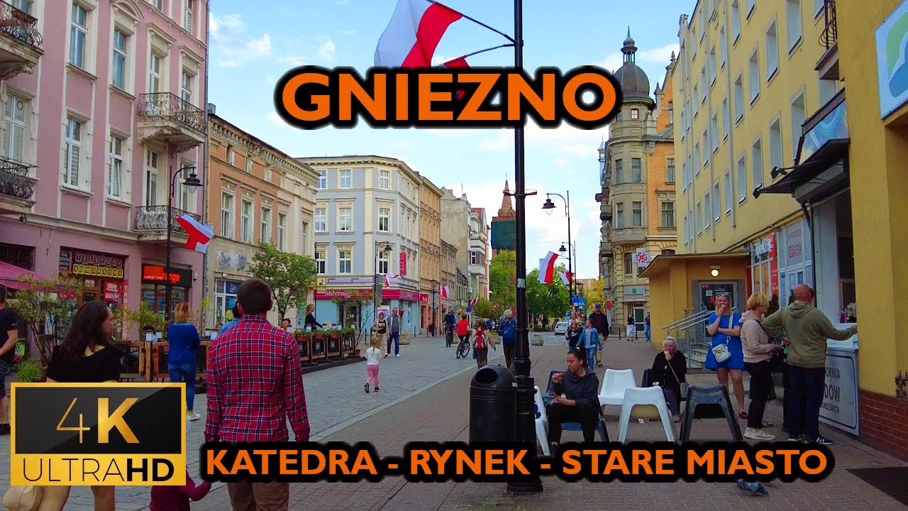⁴ᴷ⁶⁰ 🇵🇱 Gniezno/Poland - Walking Tour - Old Town - Catherdal - Market (May 2022) [4K]