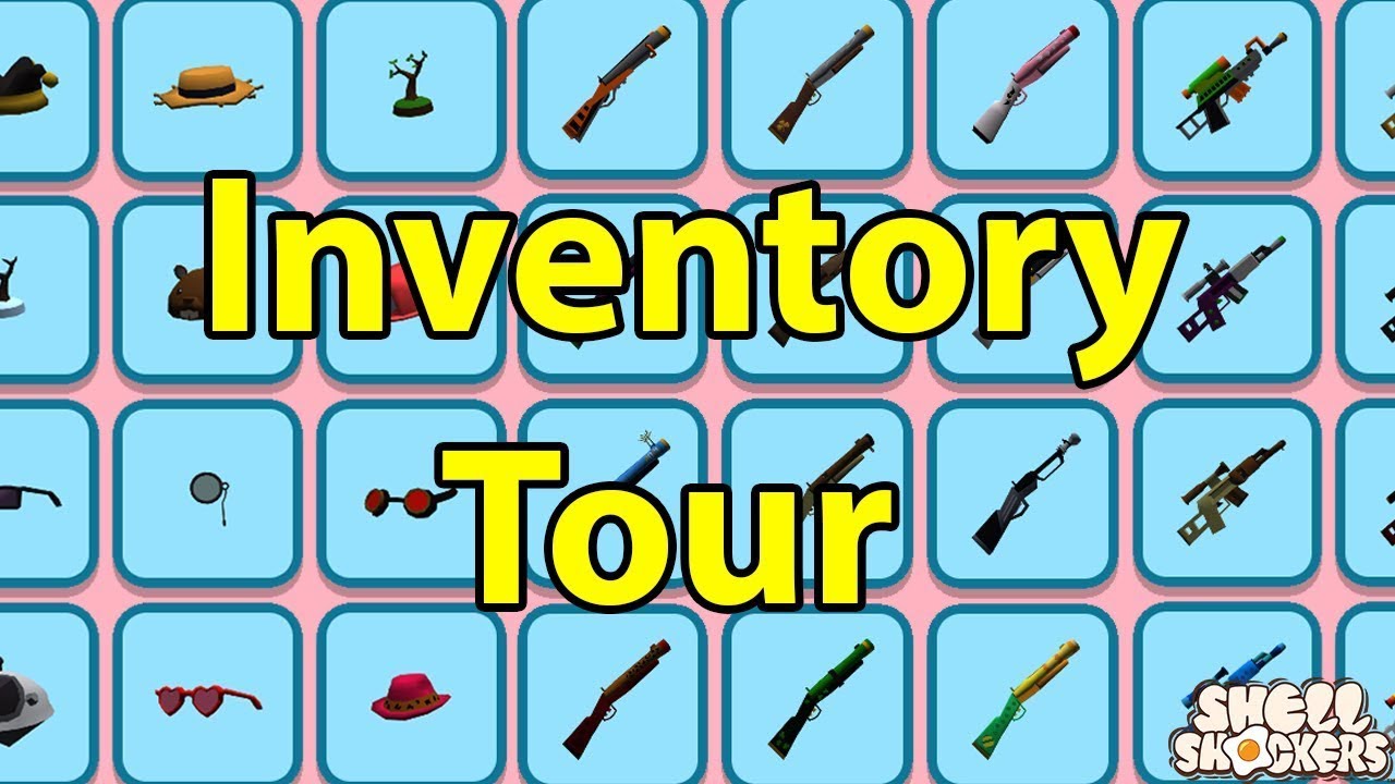 show my inventory tour - shell shockers - YouTube