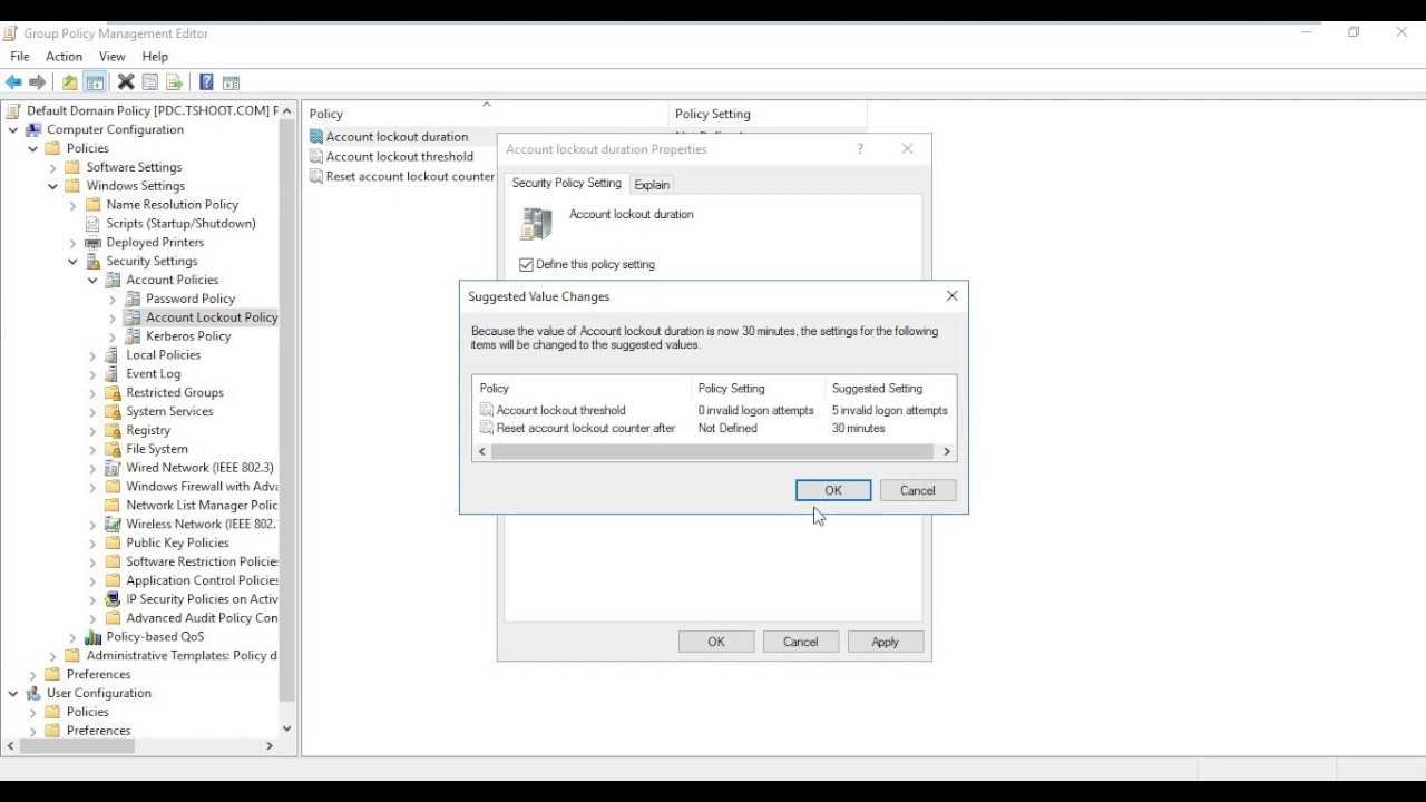 8 GPO Part3 (Security+Fine Grained Password+Auditing) YouTube