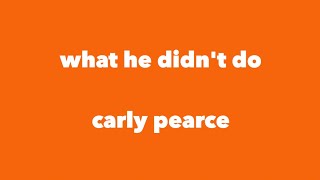carly pearce - what he didn't do (lyrics)