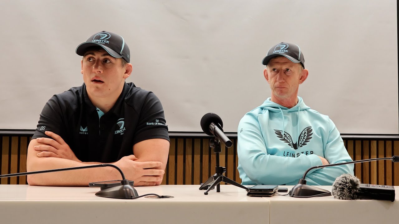 Leo Cullen and Dan Sheehan speaking after Leinster’s win over Connacht 