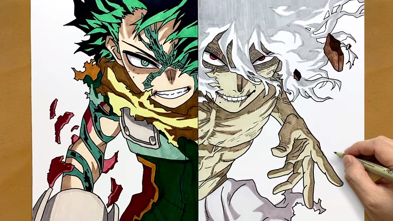 How to Draw Deku vs Shigaraki || My Hero Academia || MHA Final Battle ...