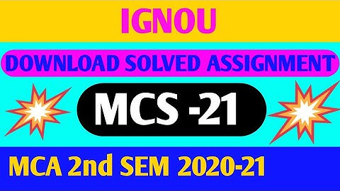 ignou solved assignment || MCA || MCS 21 || ignou mca assignment solved 2021-22