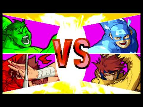 Marvel vs Capcom 1 ( Arcade ) - Hulk / Strider Hiryu Playthrough ( Aug 19, 2017 )