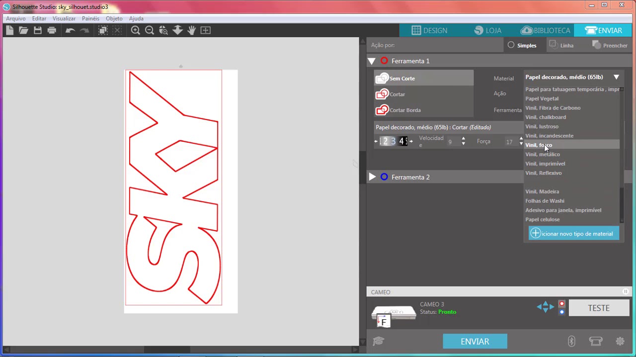 CURSO DE SILHOUETTE - Como Recortar Vinil Adesivo em Tamanho Grande na Silhouette