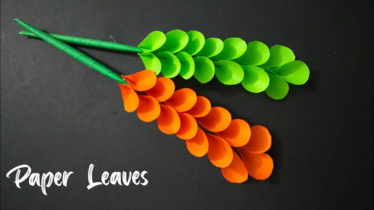 How to make beautiful paper leaves for decoration | Paper flowers bouquet |DIY paper art