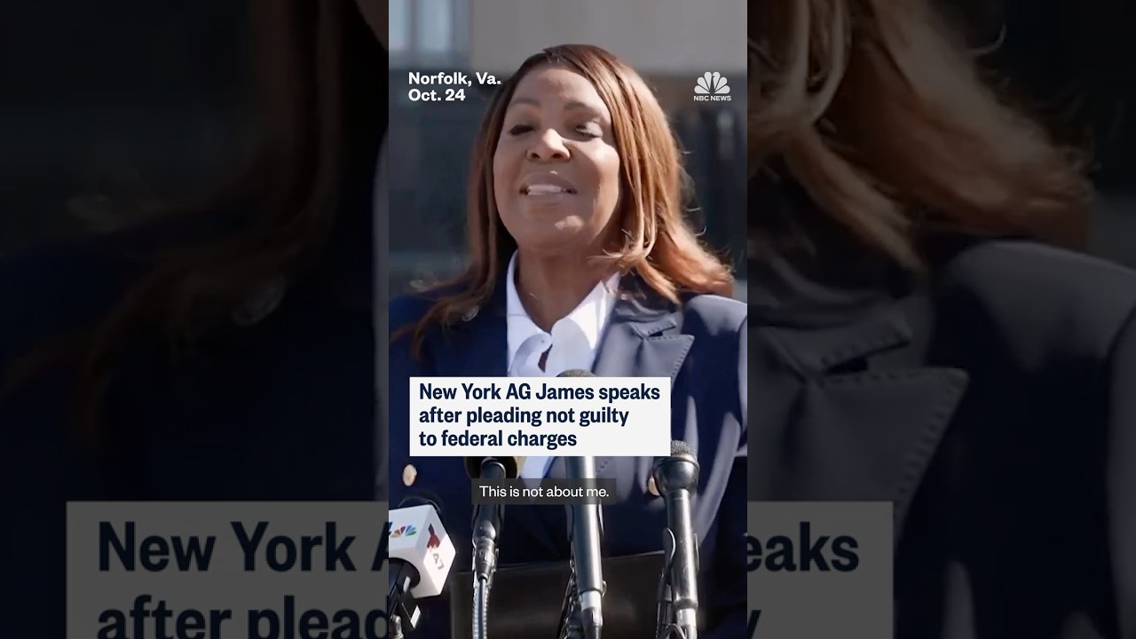 New York AG James speaks after pleading not guilty to federal charges