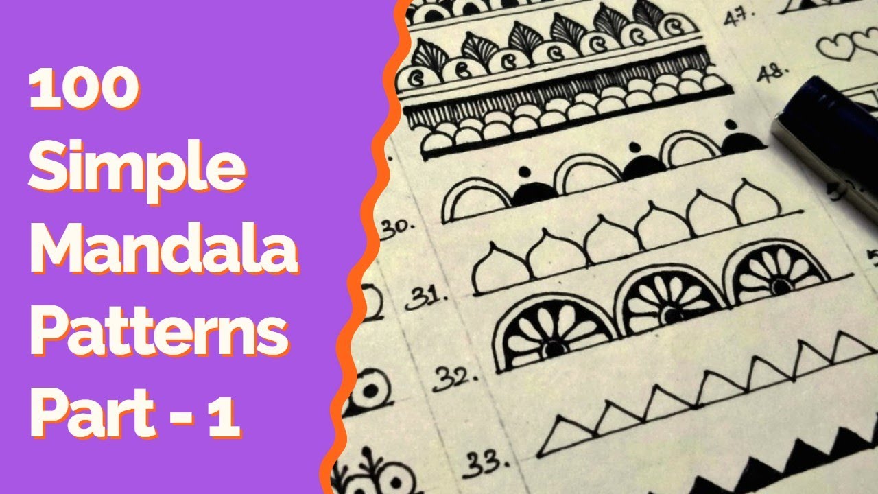 100 SIMPLE MANDALA PATTERNS FOR BEGINNERS|Part 1|Mandala Pattern