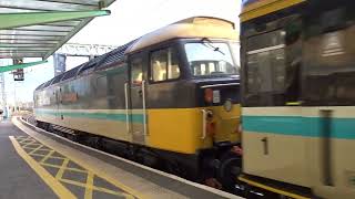 The Class 47 (LSL) SCOTRAIL No.47712 with WEST OF SCOTLAND PUSH-PULL was departing at Carlisle.