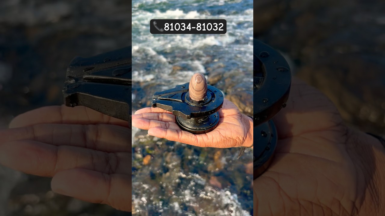 2 inch Janeudhari Narmadeshwar Shivalingam with 4 inch Damru Jaladhari 