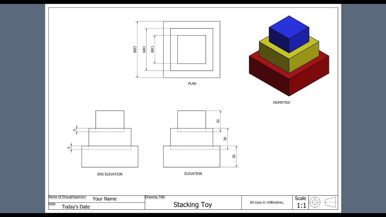 Stacking Toy Working Drawing - Autodesk Inventor 2020 - YouTube