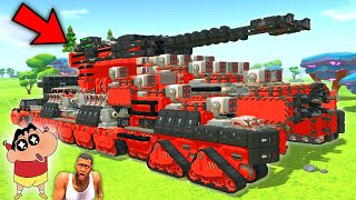 I Built MEGA MONSTER CAR to Destroy EVERY CAR in BLOCK TECH SANDBOX with SHINCHAN and CHOP screenshot 5