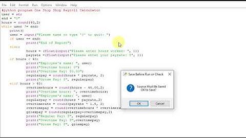 python program One Stop Shop Payroll Calculator