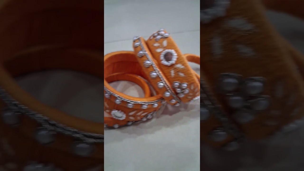 matrika creation. beautiful yellow thread bangles. Moti work ,mirror  and Jari dori .contact me.Dm